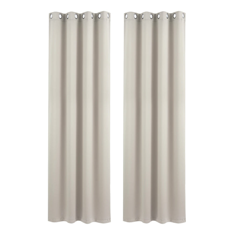 Artiss Blockout Curtains 2 Pack 132x213cm – Thermal Insulated Eyelet Drapes Beige