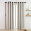 Artiss Blockout Curtains 2 Pack 132x213cm – Thermal Insulated Eyelet Drapes Beige