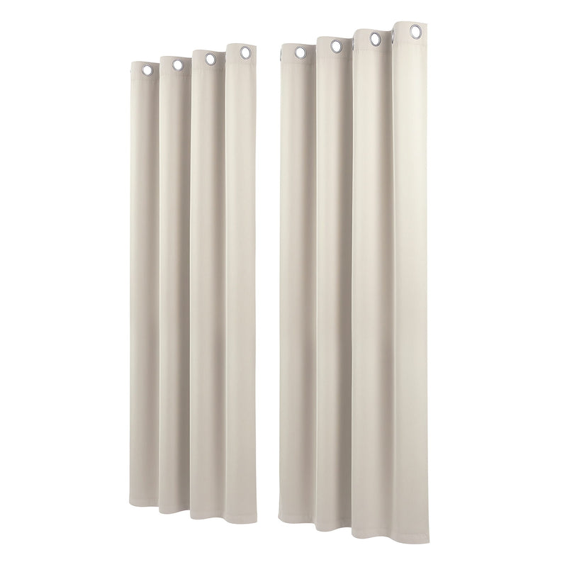 Artiss Blockout Curtains 2 Pack 132x213cm – Thermal Insulated Eyelet Drapes Beige