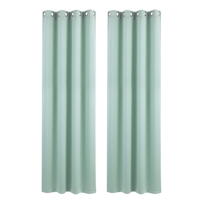 Artiss Blockout Curtains 2 Pack 132x213cm – Thermal Insulated Eyelet Drapes Green