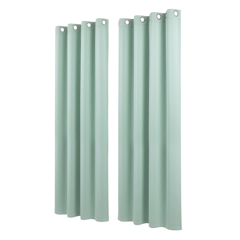 Artiss Blockout Curtains 2 Pack 132x213cm – Thermal Insulated Eyelet Drapes Green