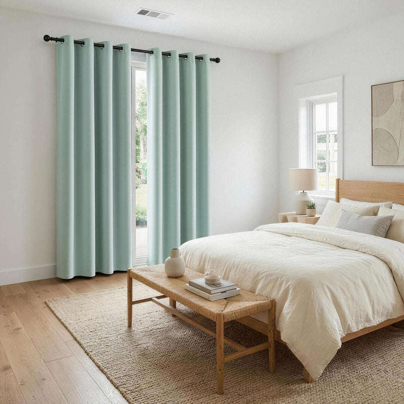 Artiss Blockout Curtains 2 Pack 132x213cm – Thermal Insulated Eyelet Drapes Green