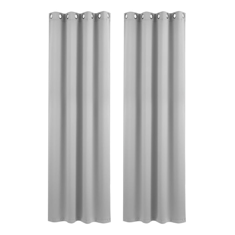 Artiss Blockout Curtains 2 Pack 132x213cm – Thermal Insulated Eyelet Drapes Grey