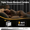 Artiss Blockout Curtains 2 Pack 132x213cm – Thermal Insulated Eyelet Drapes Grey