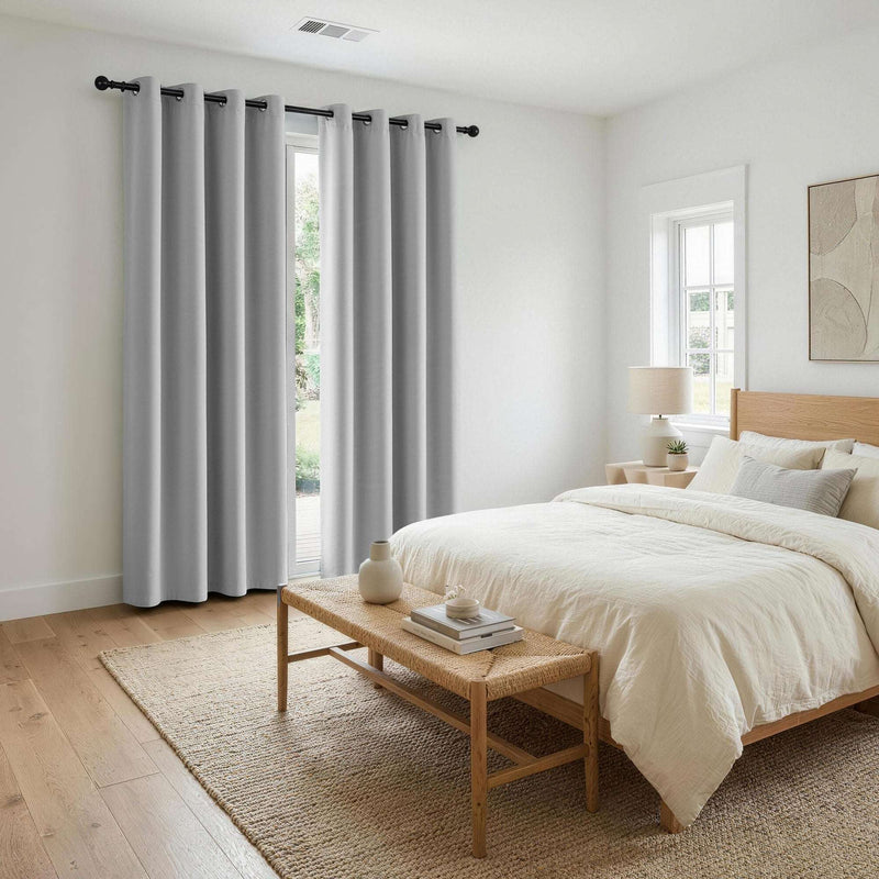 Artiss Blockout Curtains 2 Pack 132x213cm – Thermal Insulated Eyelet Drapes Grey