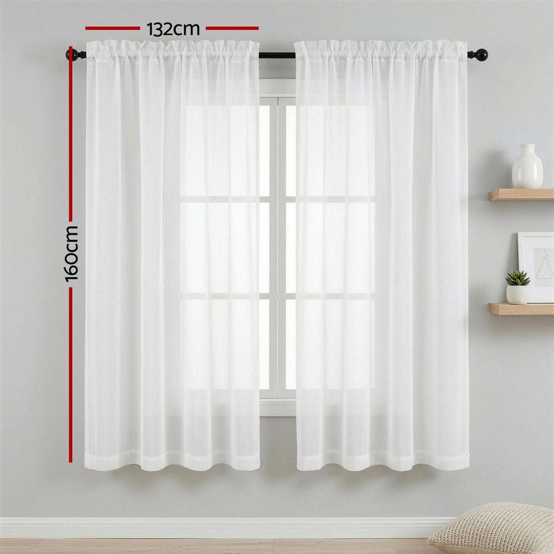 Artiss Blockout Curtains 2 Pack 132x160cm – Light Filtering Rod Pocket Drapes