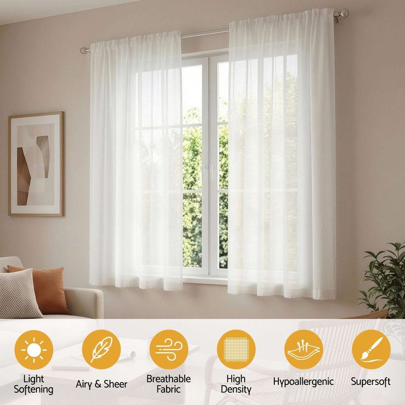 Artiss Blockout Curtains 2 Pack 132x160cm – Light Filtering Rod Pocket Drapes