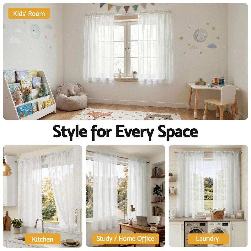 Artiss Blockout Curtains 2 Pack 132x160cm – Light Filtering Rod Pocket Drapes