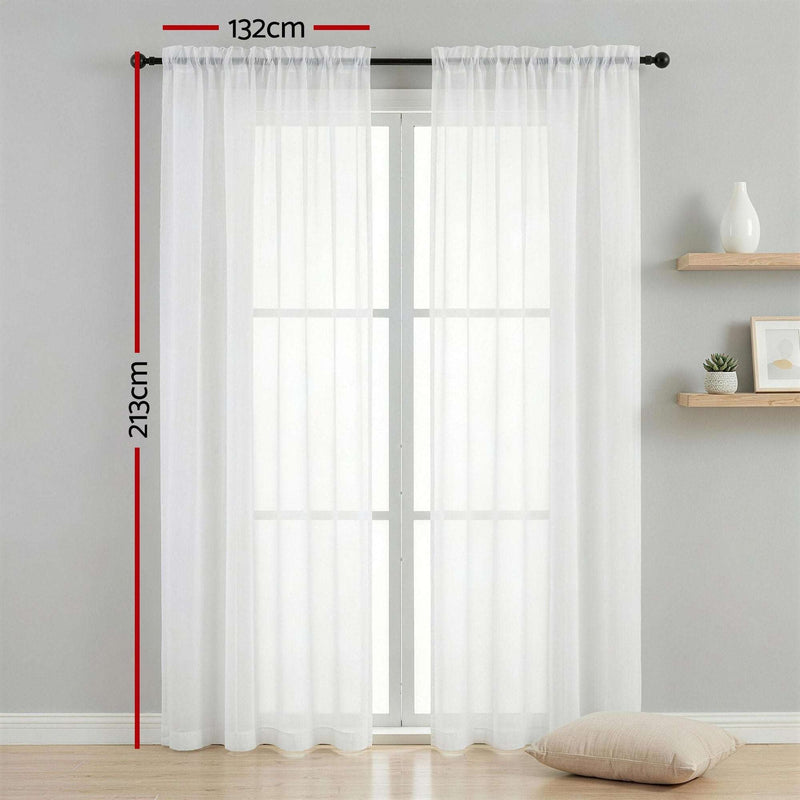 Artiss Blockout Curtains 2 Pack 132x213cm – Light Filtering Rod Pocket Drapes