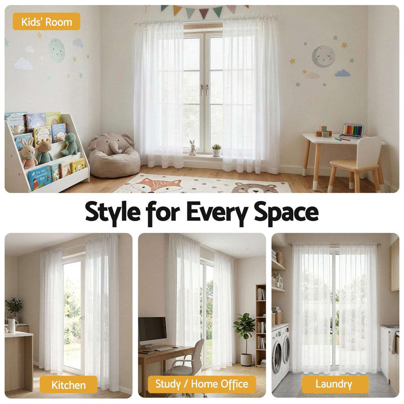 Artiss Blockout Curtains 2 Pack 132x213cm – Light Filtering Rod Pocket Drapes