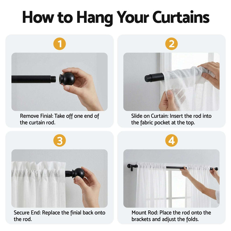Artiss Blockout Curtains 2 Pack 132x213cm – Light Filtering Rod Pocket Drapes