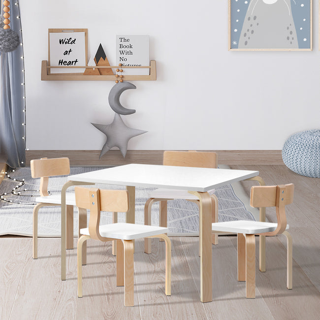 Keezi 5-Piece Kids Table & Chairs Activity Set