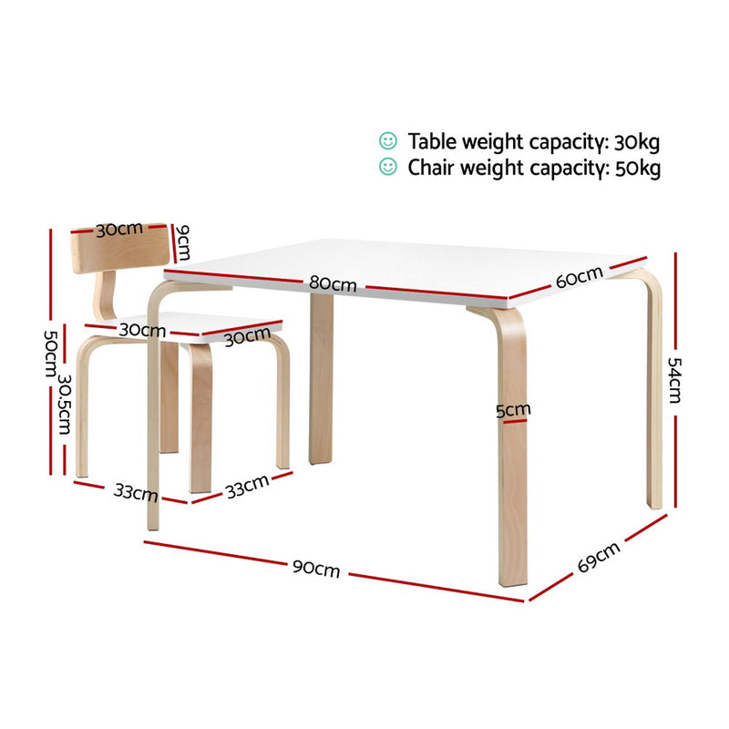 Keezi 5-Piece Kids Table & Chairs Activity Set