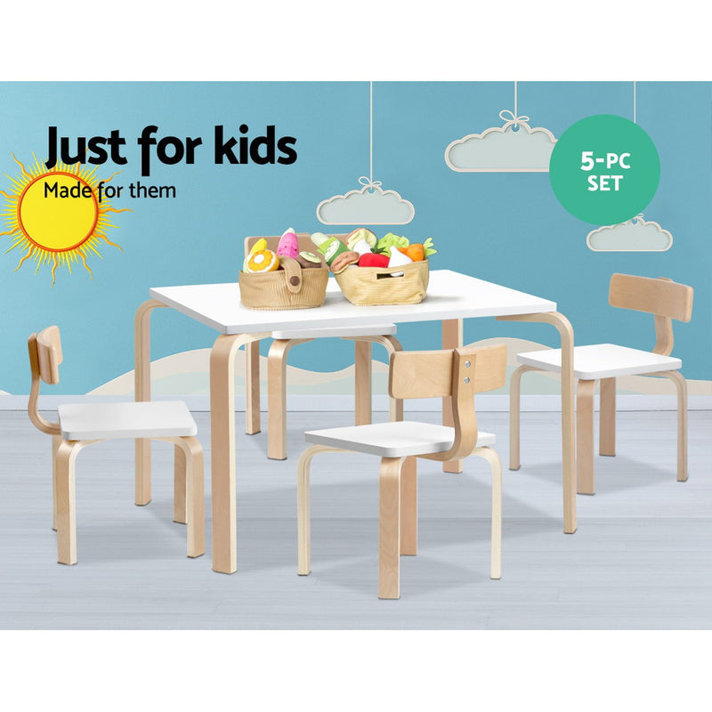 Keezi 5-Piece Kids Table & Chairs Activity Set