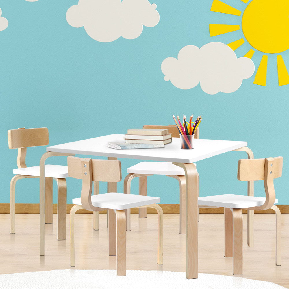 Keezi 5-Piece Kids Table & Chairs Activity Set