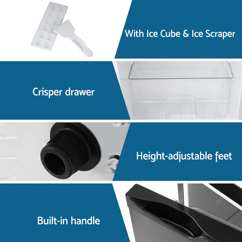 Devanti 122L Two Door Mini Fridge w/ Freezer – Black