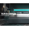 COLE Queen Size LED Gas Lift Bed Frame – Grey