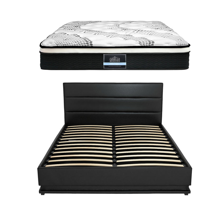 RGB LED Queen Bed Frame with 32cm Mattress Set
