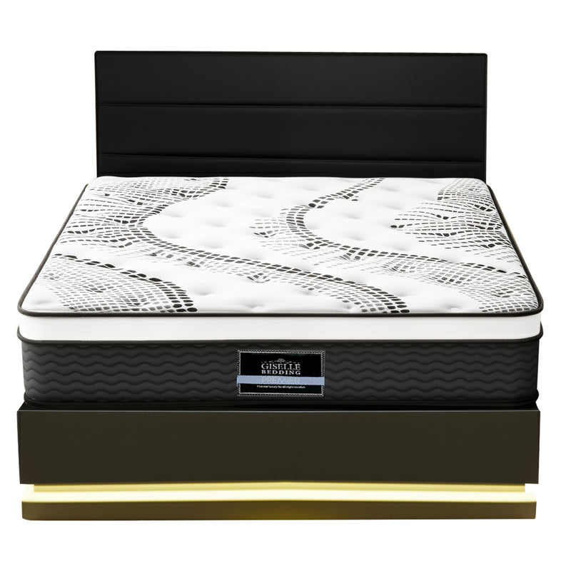 RGB LED Queen Bed Frame with 32cm Mattress Set