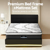RGB LED Queen Bed Frame with 32cm Mattress Set