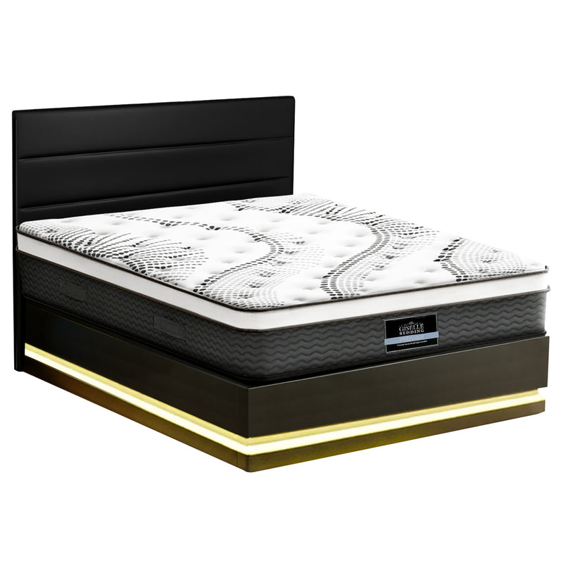RGB LED Queen Bed Frame with 32cm Mattress Set