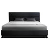 Bed Frame Queen Size Gas Lift Black LUMI