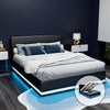 Bed Frame Queen Size Gas Lift Black LUMI