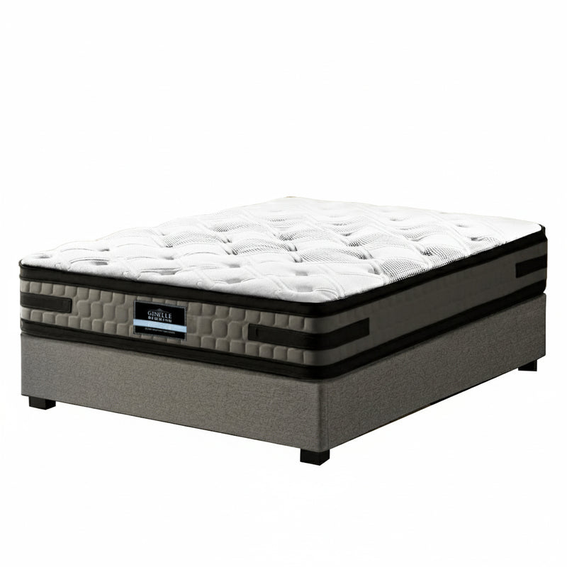 King Single Gas Lift Bed Frame with 36cm Giselle Mattress – Grey