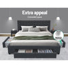 Bed Frame King Size with 4 Drawers Charcoal AVIO