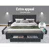 Bed Frame Queen Size with 4 Drawers Charcoal AVIO