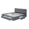 Bed Frame Queen Size with 4 Drawers Grey AVIO