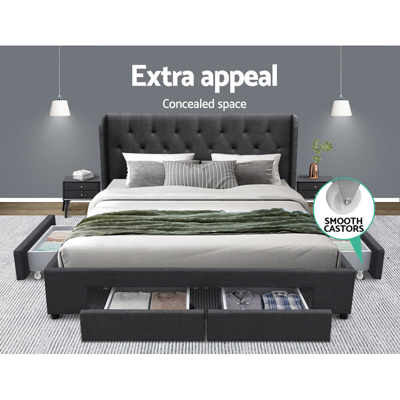 MILA King Bed Frame with Storage