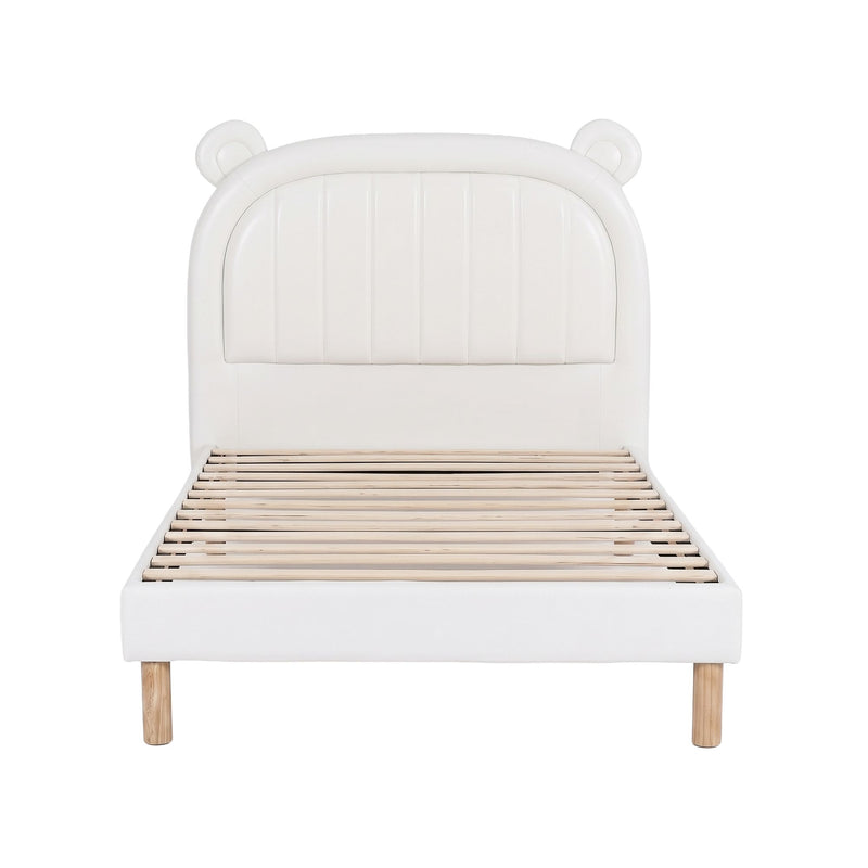 Artiss Kids King Single Bear Bed Frame – Beige White