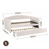 Artiss Velvet Daybed with Trundle Bed