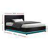 Bed Frame King Single Size Gas Lift Black LUMI