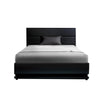 Bed Frame King Single Size Gas Lift Black LUMI