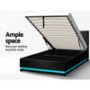 Bed Frame King Single Size Gas Lift Black LUMI