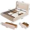 Artiss Double Bed Frame with 3 Storage Drawers & Wingback Headboard