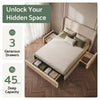 Artiss Double Bed Frame with 3 Storage Drawers & Wingback Headboard