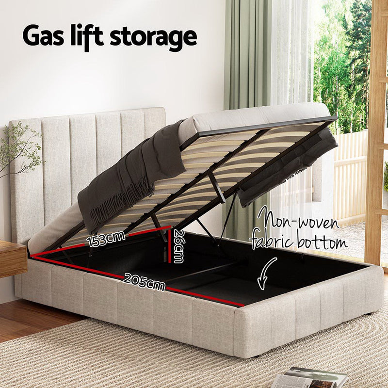 TETTE Queen Size Bed Frame – Beige