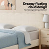 Queen Bed Frame with Cloud Headboard in White Bouclé Fabric