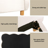Queen Bed Frame with Cloud Headboard in White Bouclé Fabric