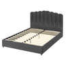 Bed Frame Double Size Velvet Grey – FION