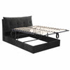 Artiss Queen Gas Lift Bed Frame w/ LED & USB-C – Black Velvet