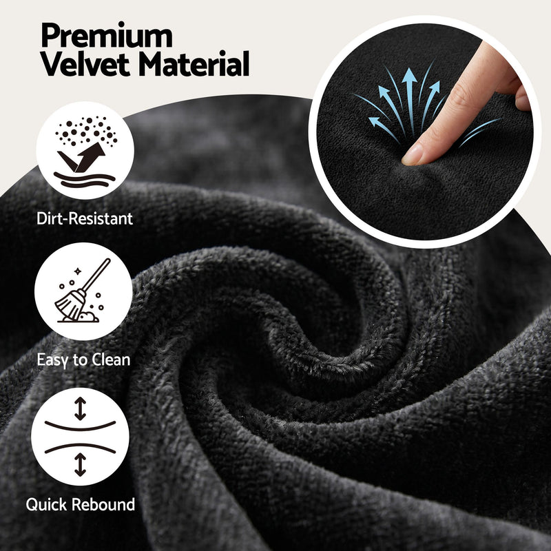 Artiss Queen Gas Lift Bed Frame w/ LED & USB-C – Black Velvet
