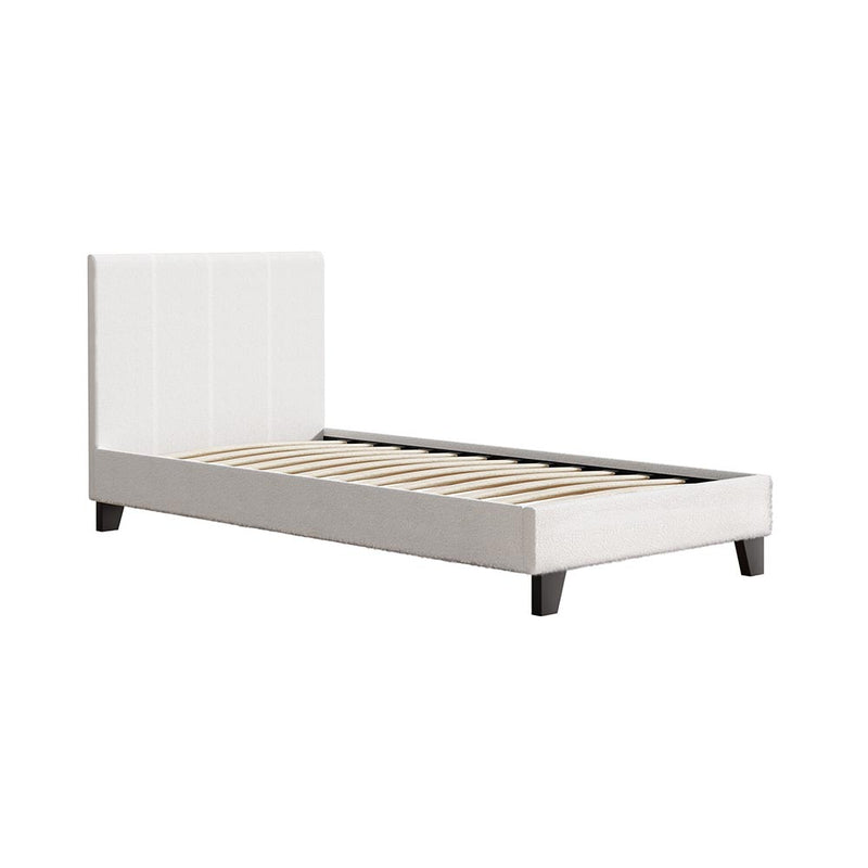 Artiss NEO Boucle Single Bed – White