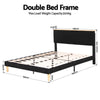 Artiss Double Upholstered Bed Frame with LED Headboard – Black Velvet