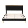 Artiss Double Upholstered Bed Frame with LED Headboard – Black Velvet