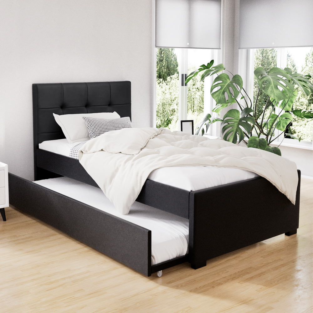 King Single Trundle Daybed – Black