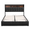 Artiss Queen Bed Frame Gas Lift Storage LED Headboard